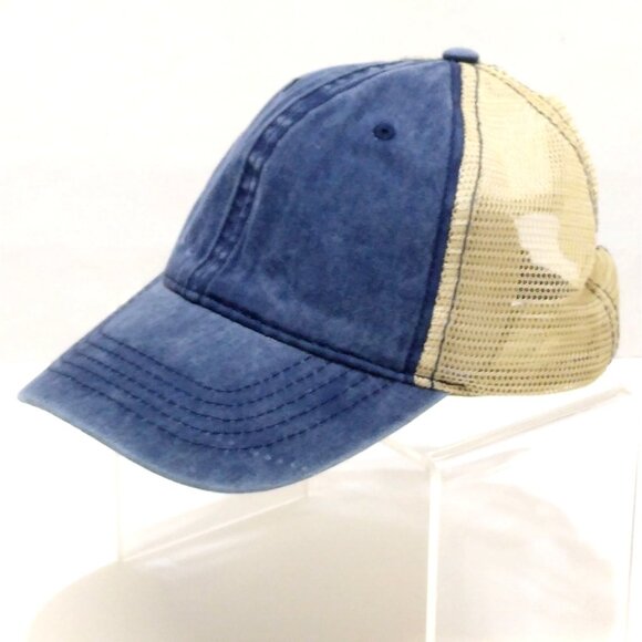 Time and Tru Trucker Baseball Cap Hat Denim Mesh Adjustable Strap Fits Most OSFM - Picture 1 of 10
